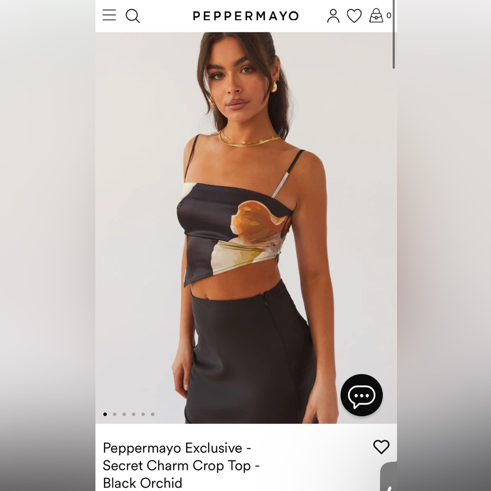 Peppermayo Exclusive - Secret Charm Crop Top - Black Orchid